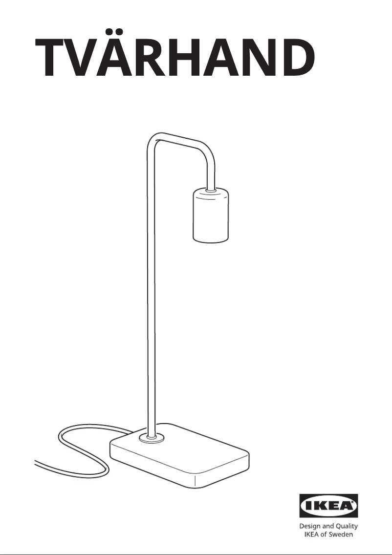 Page 1 de la notice Manuel utilisateur Ikea TVÄRHAND 805.184.09