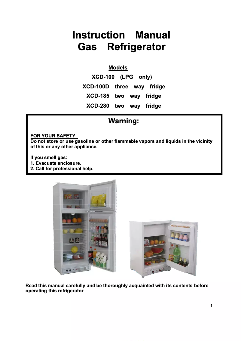 Image de la première page du manuel de l'appareil XCD280-W