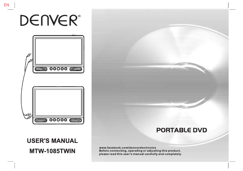 Page n°1 - Manuel utilisateur Denver MTW-1085TWIN