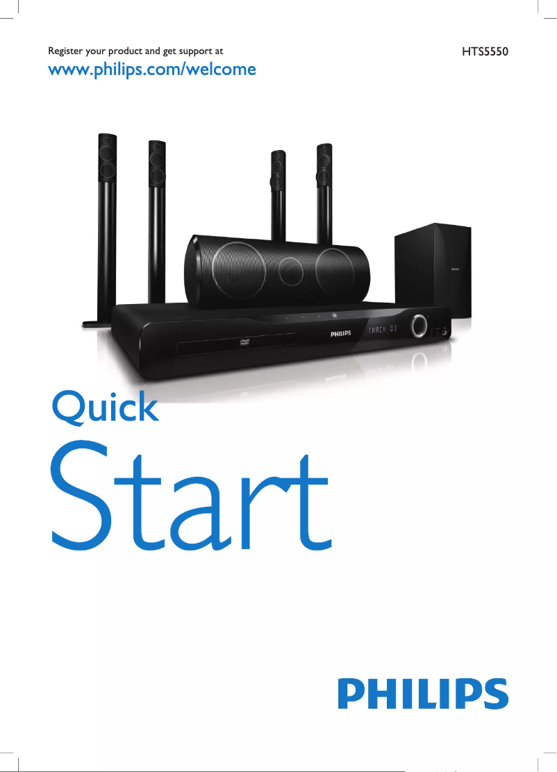 Page 1 de la notice Guide de démarrage rapide Philips HTS5550