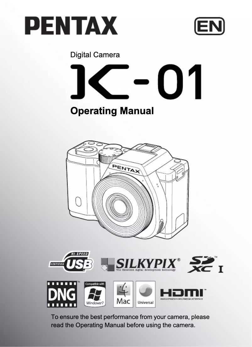 Página 1 del manual Manual de usuario Pentax K-01