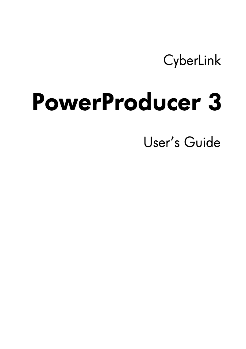 Page 1 de la notice Manuel utilisateur Cyberlink PowerProducer 3