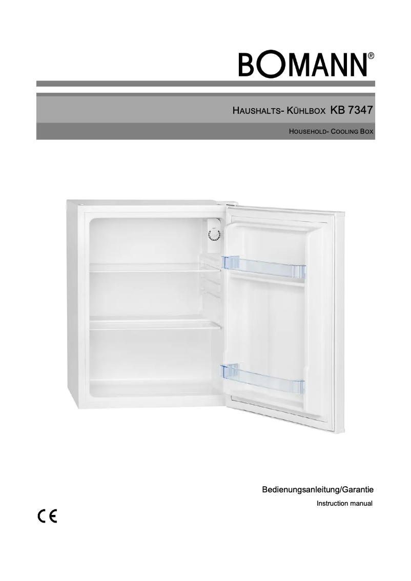 Page 1 de la notice Manuel utilisateur Bomann KB 7347