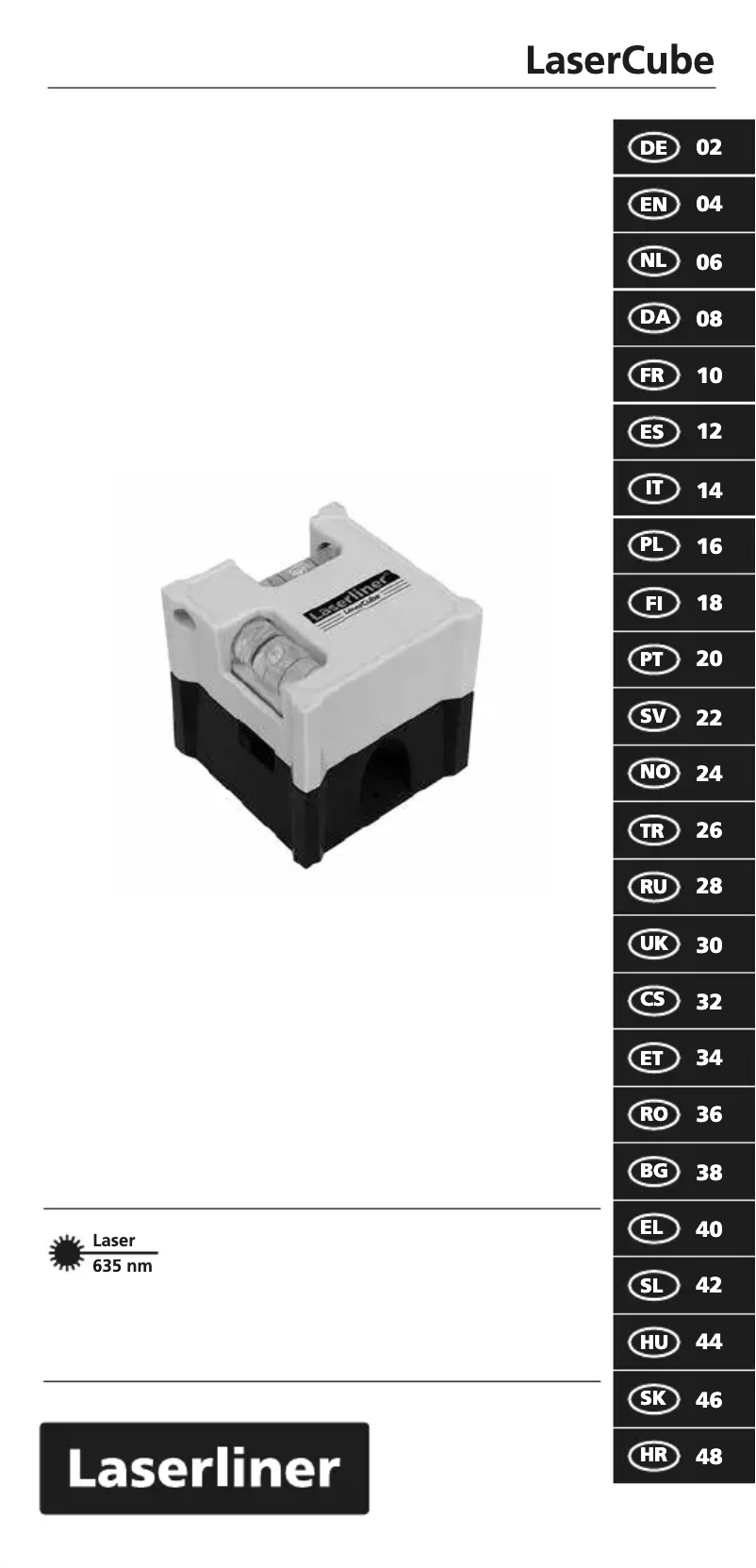 Image de la première page du manuel de l'appareil LaserCube