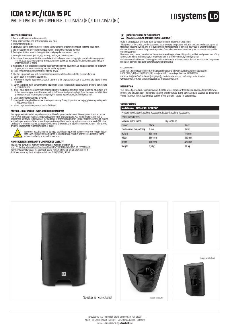 Página 1 del manual Manual de usuario LD Systems ICOA 15 PC