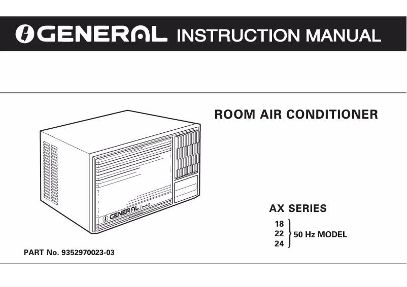 Image de la première page du manuel de l'appareil AXGA24AAT