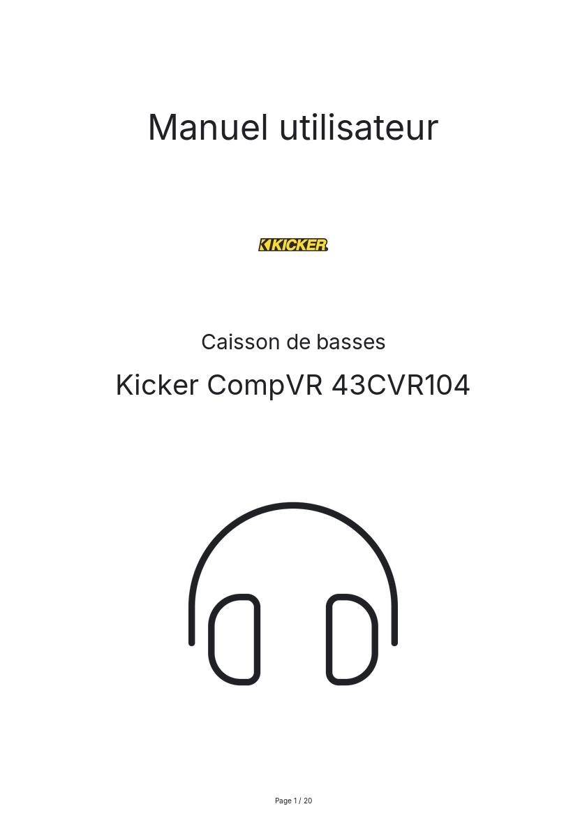 Image de la première page du manuel de l'appareil CompVR 43CVR104