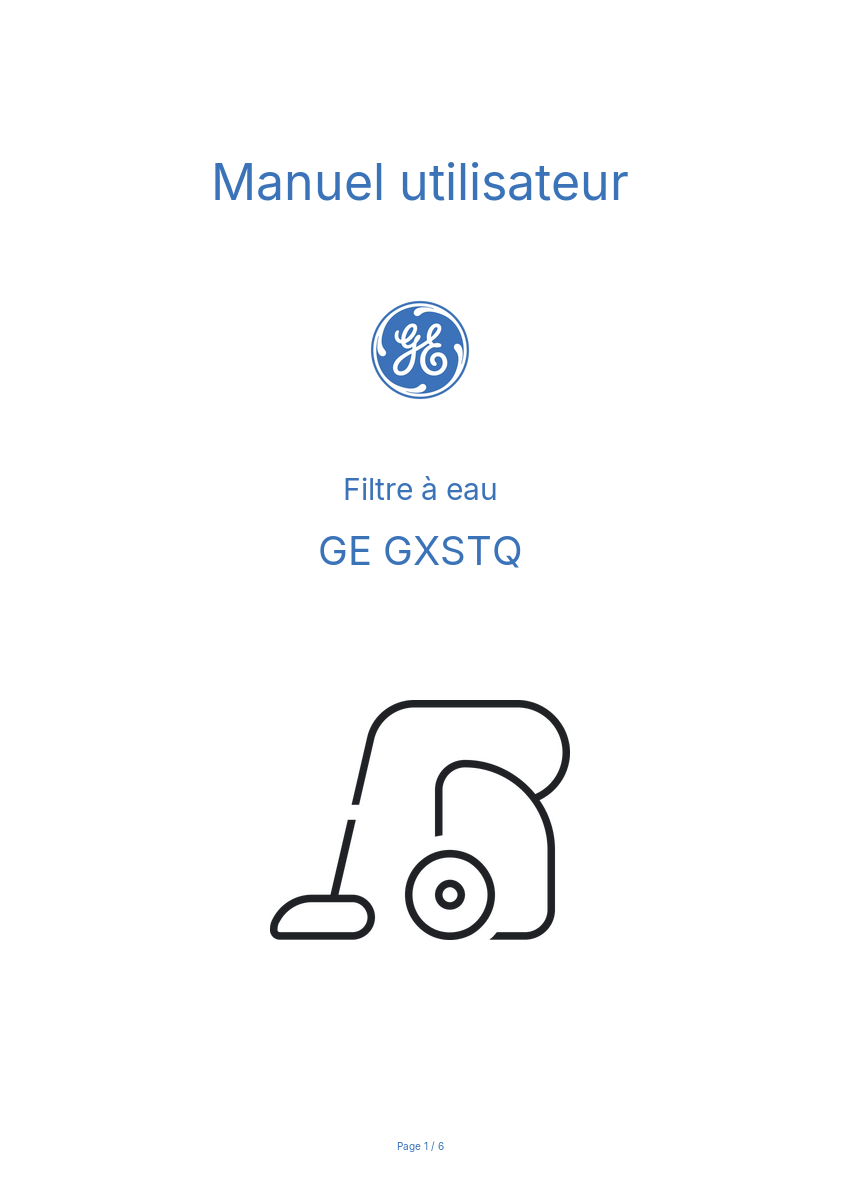 Page n°1 - Manuel utilisateur GE GXSTQ