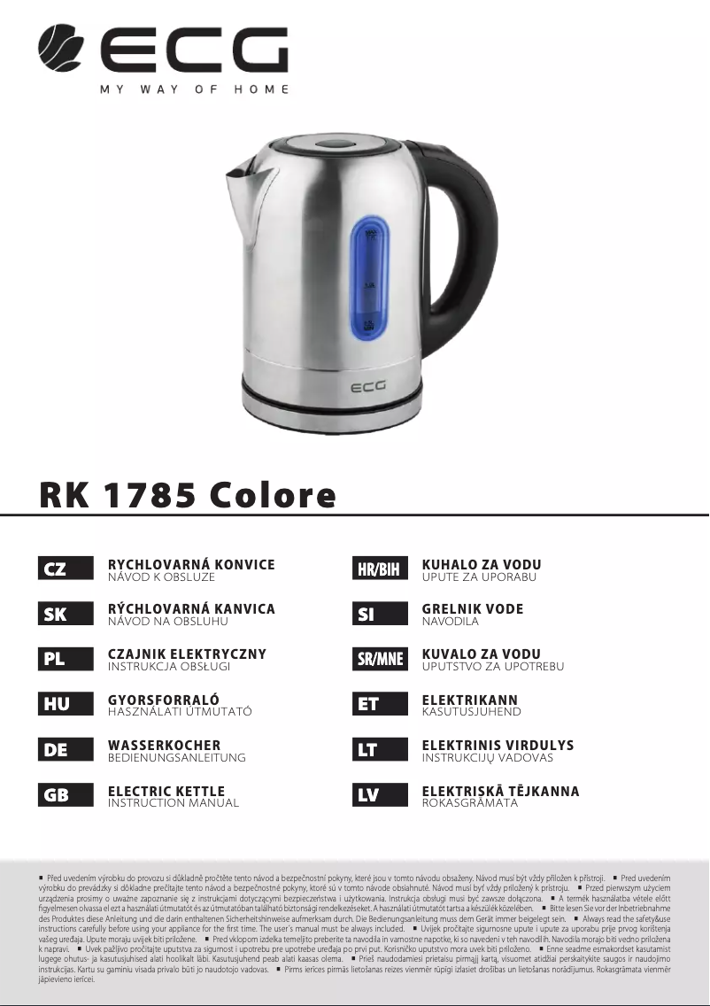 Page n°1 - Manuel utilisateur ECG RK 1785 Colore