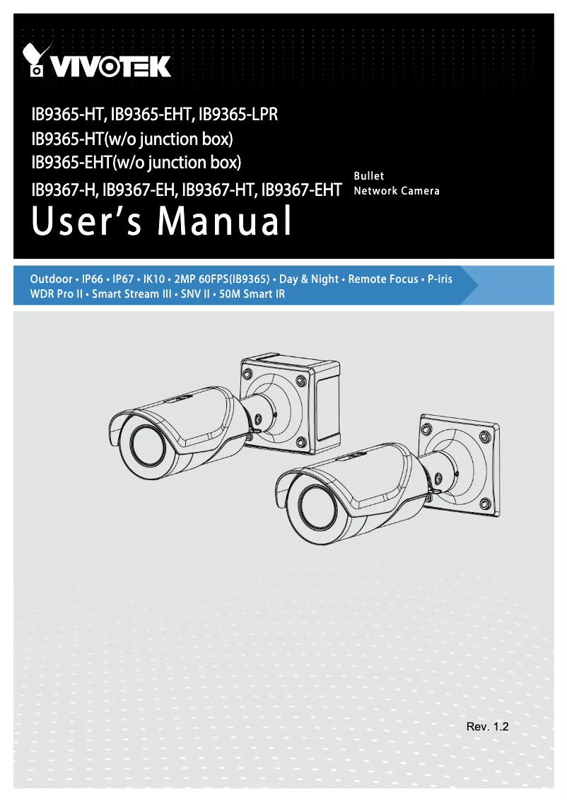 Page n°1 - Manuel utilisateur Vivotek IB9365-LPR