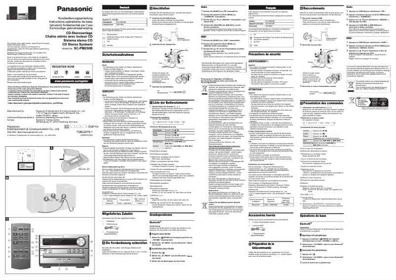 Page n°1 - Manuel utilisateur Panasonic SC-PM250B