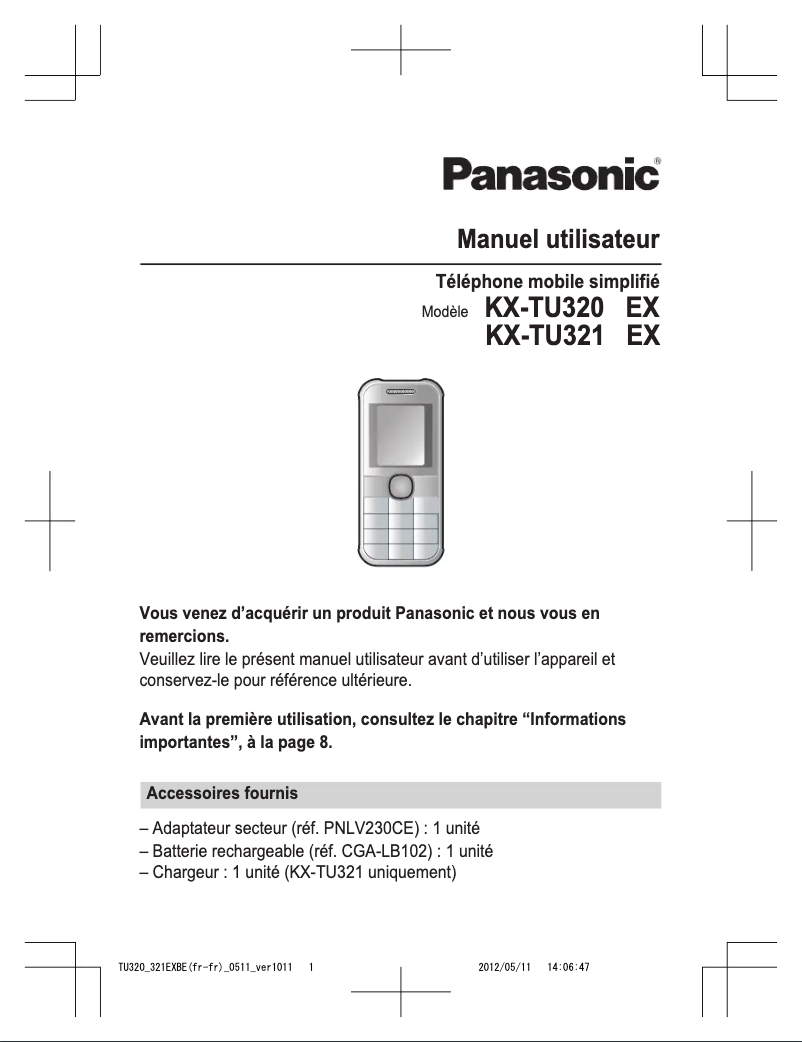 Página 1 del manual Manual de usuario Panasonic KX-TU321EXBE