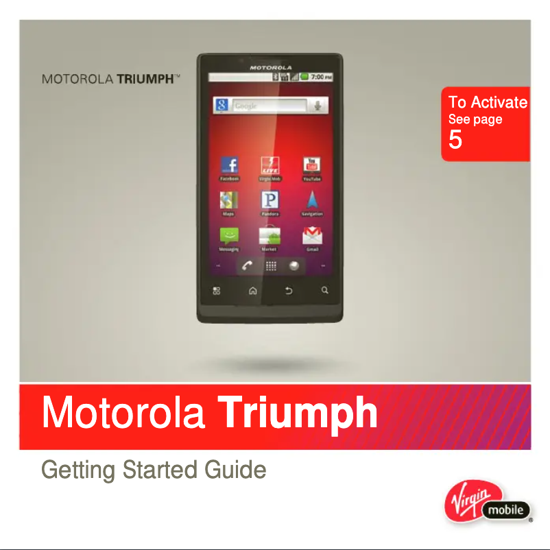 Page 1 de la notice Guide de démarrage rapide Motorola Triumph