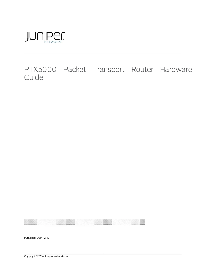 Page 1 de la notice Manuel utilisateur Juniper PTX5000