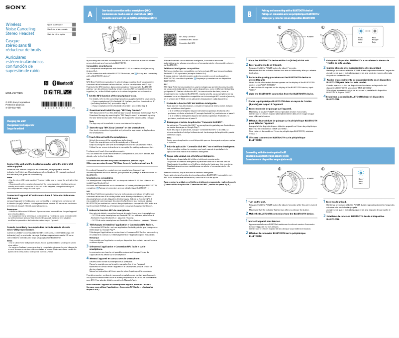 Image de la première page du manuel de l'appareil MDR-ZX770BN