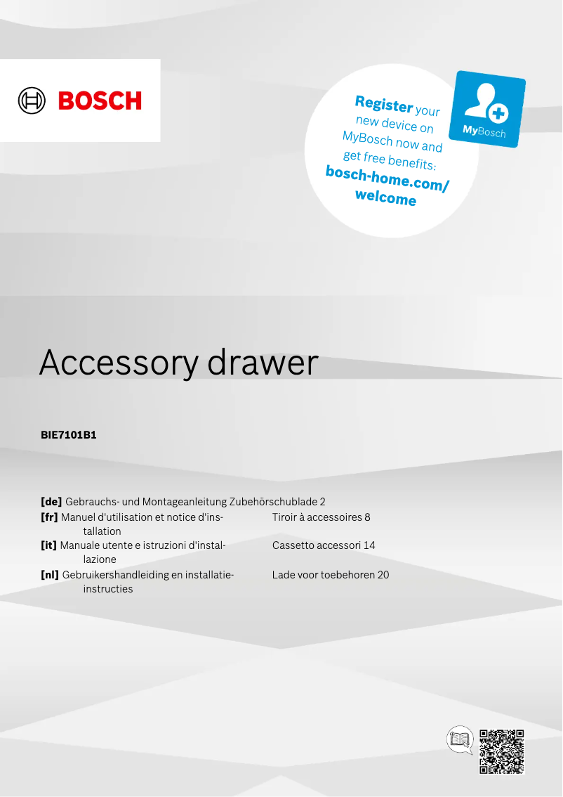 Page n°1 - Manuel utilisateur Bosch BIE7101B1