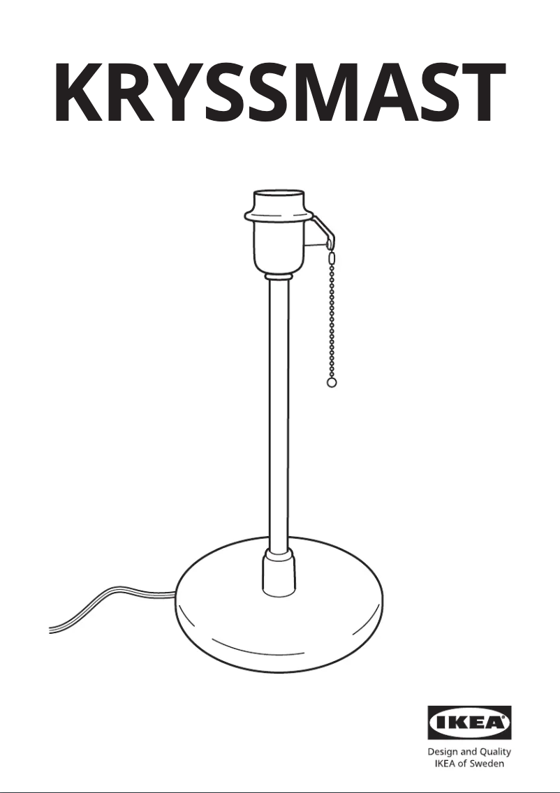 Page 1 de la notice Manuel utilisateur Ikea KRYSSMAST 604.057.24