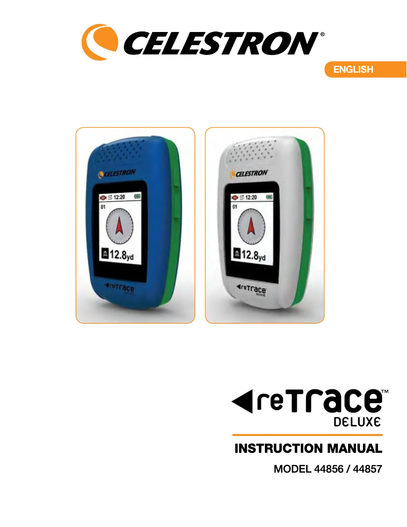 Page n°1 - Manuel utilisateur Celestron reTrace Deluxe 44856