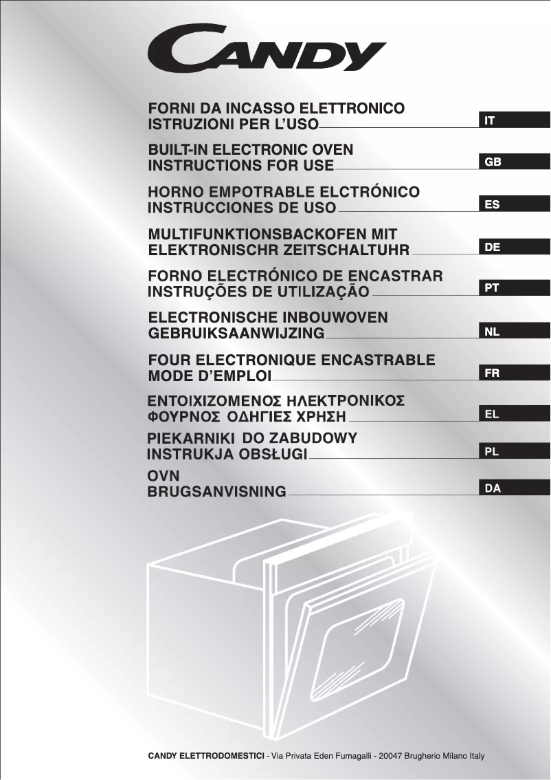Page n°1 - Manuel utilisateur Candy FP 827 AL