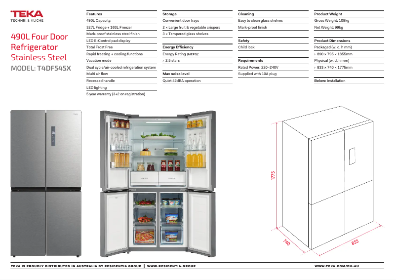 Image de la première page du manuel de l'appareil T4DF545X