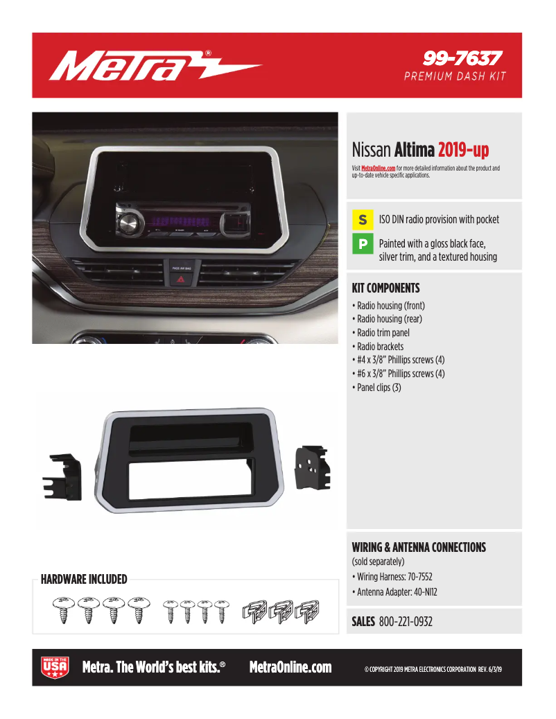 Page n°1 - Fiche technique Metra 99-7637