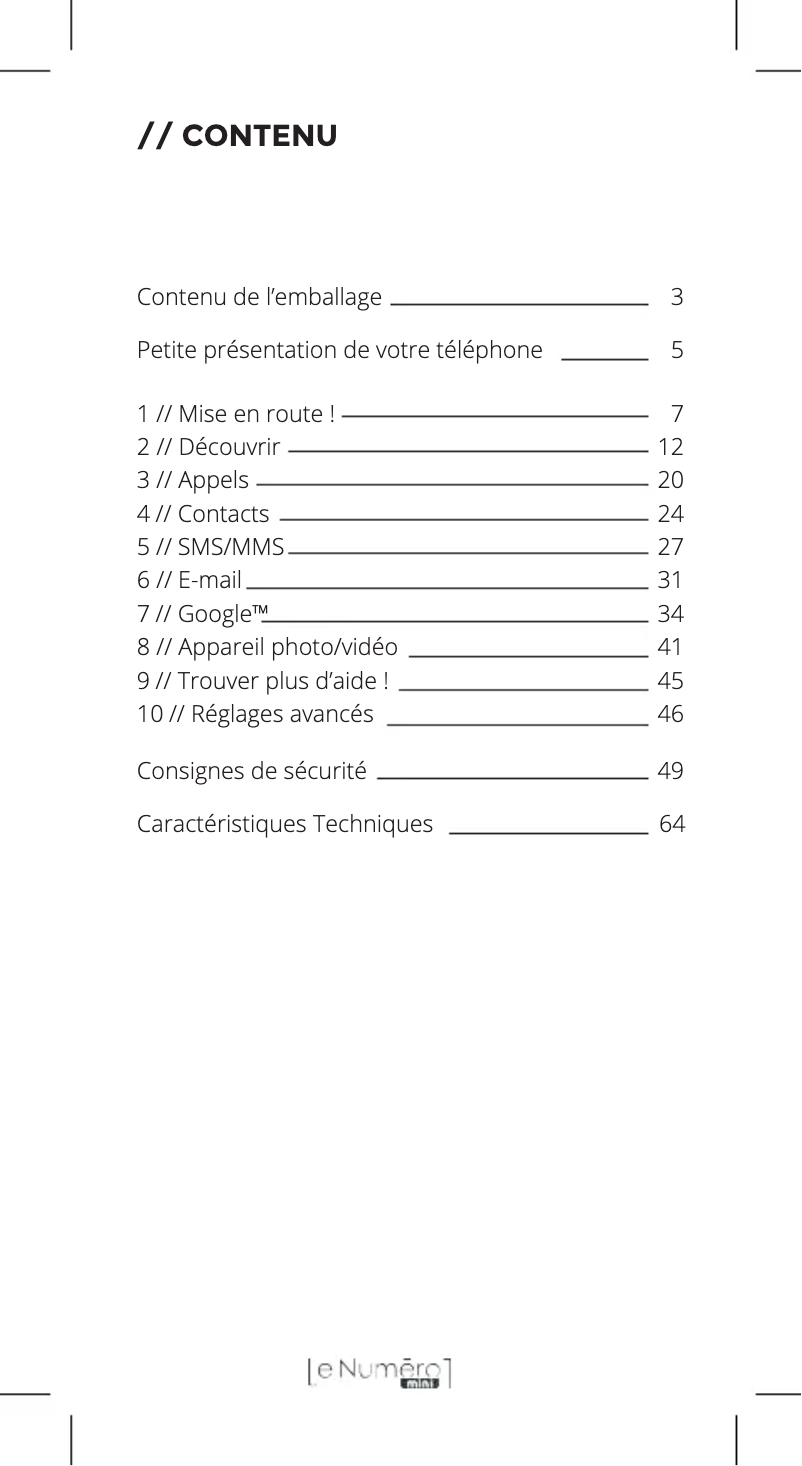 Page 1 de la notice Manuel utilisateur Ordissimo LeNumero1 Mini