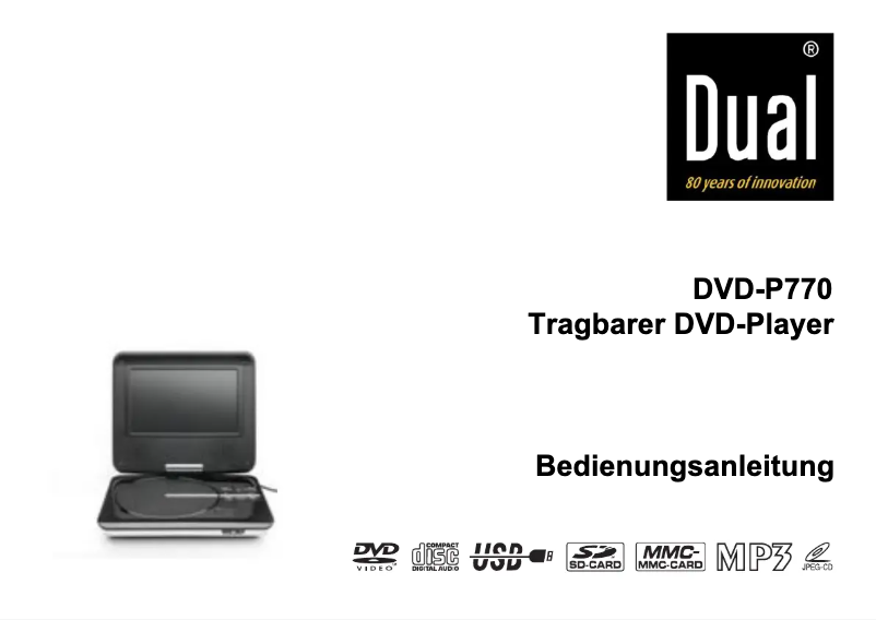 Image de la première page du manuel de l'appareil DVD-P770