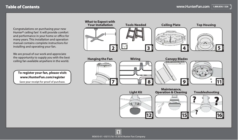Page 1 de la notice Manuel utilisateur Hunter Anslee 59269