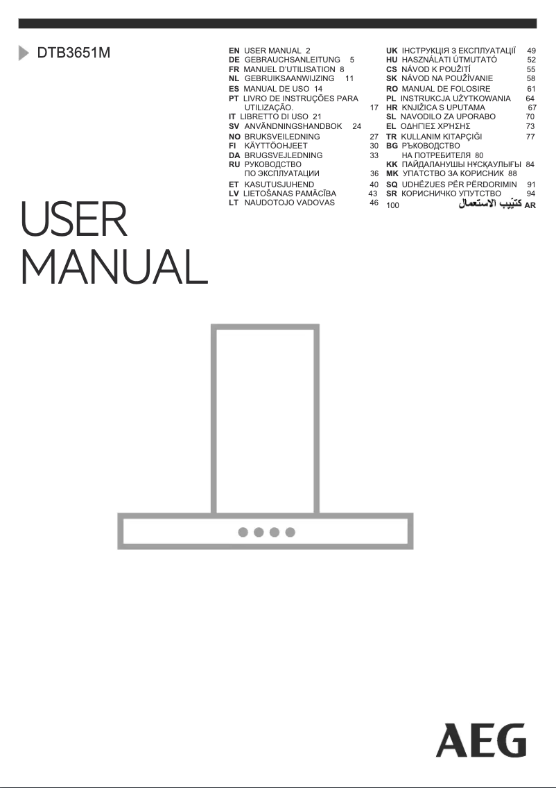 Page n°1 - Manuel utilisateur AEG DTB3651M