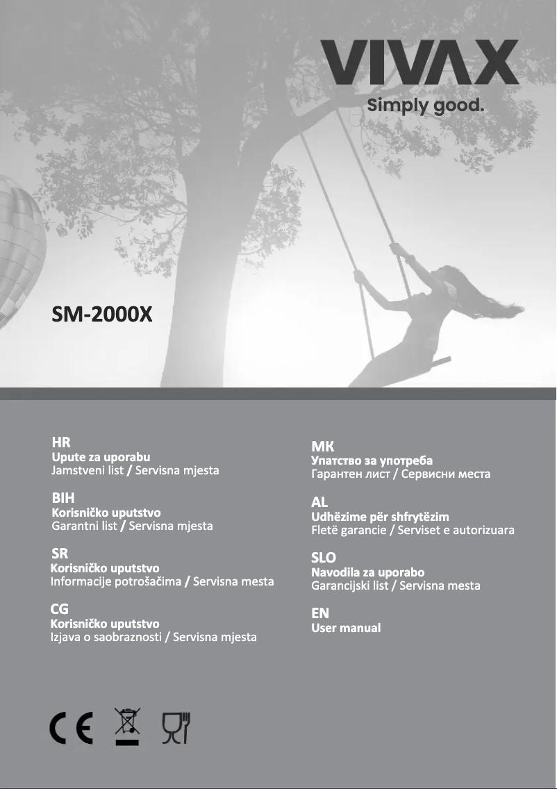 Page n°1 - Manuel utilisateur Vivax SM-2000X