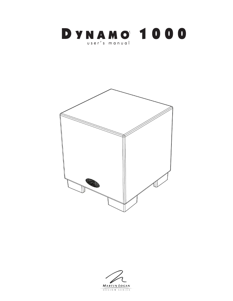 Image de la première page du manuel de l'appareil Dynamo 1000