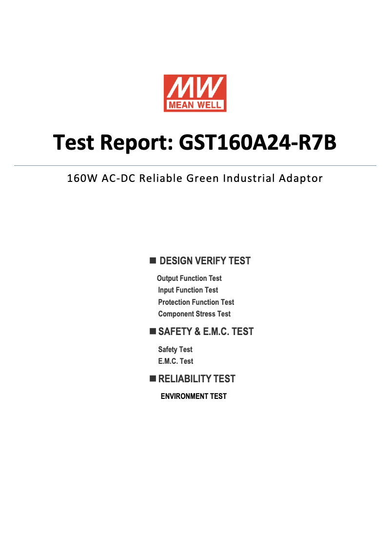 Page n°1 - Fiche technique Mean Well GST160A24-R7B