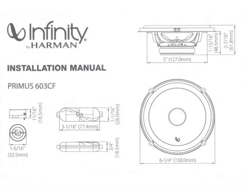 Page 1 de la notice Manuel utilisateur Infinity Primus 603CF
