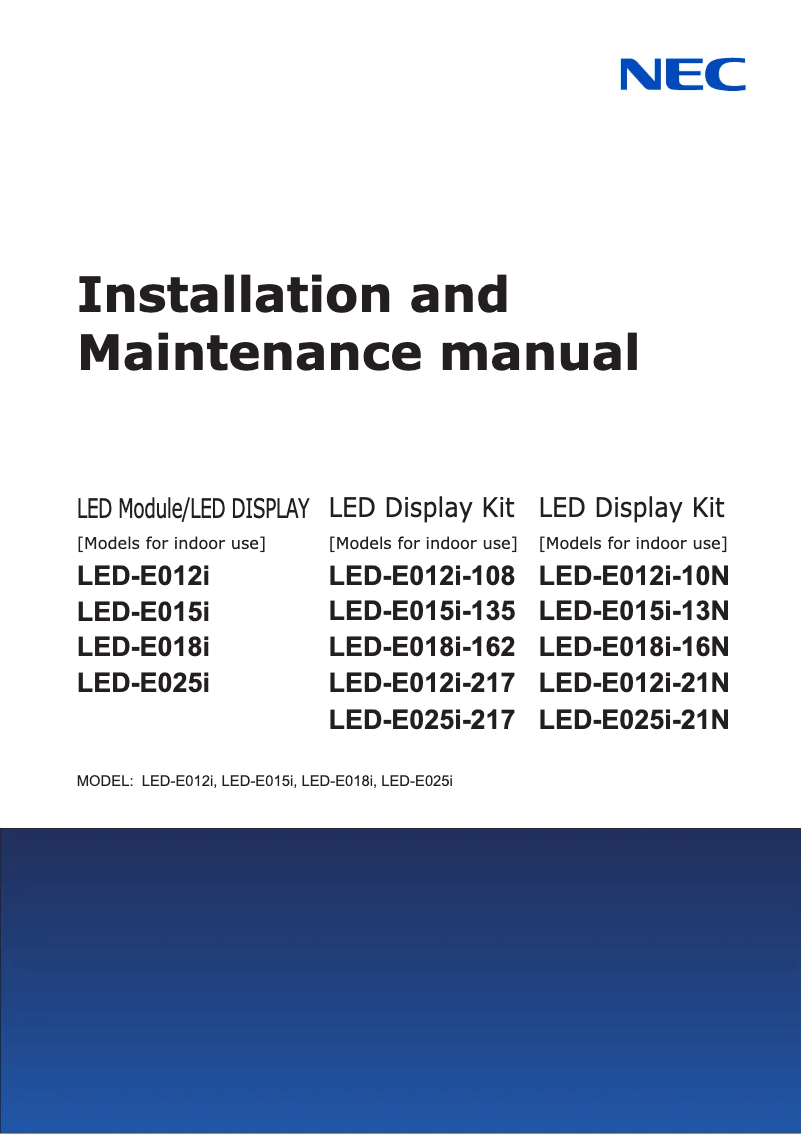 Image de la première page du manuel de l'appareil LED-E015i
