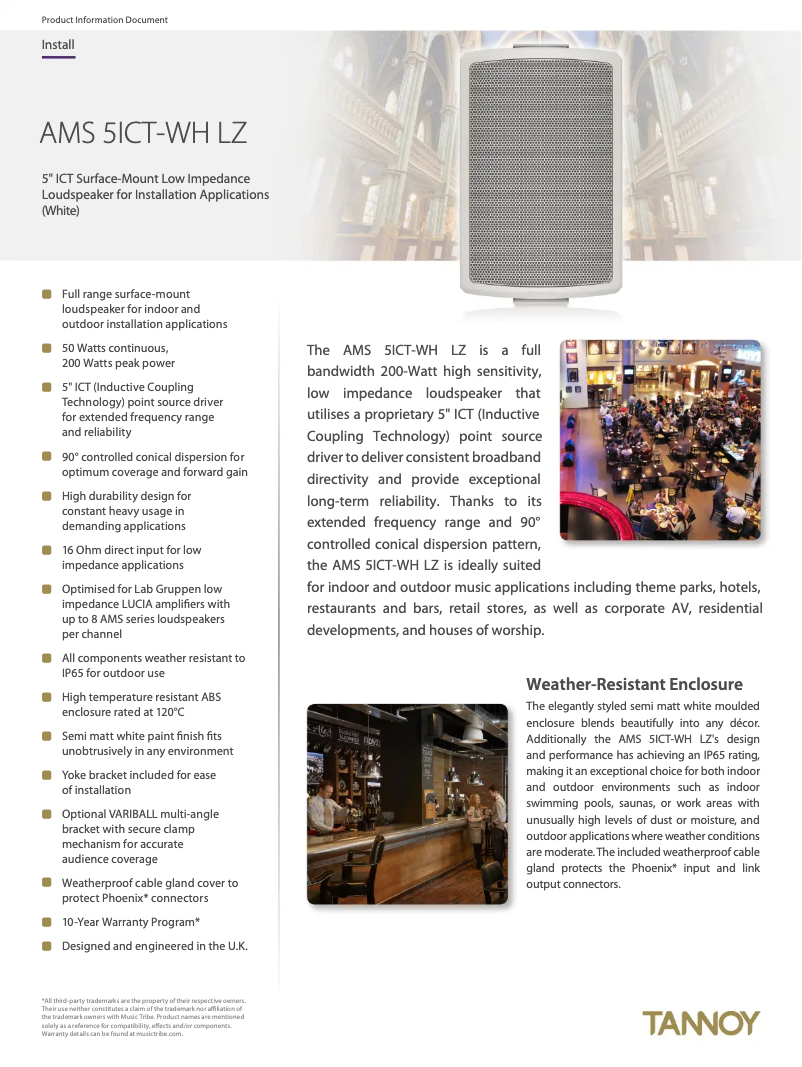 Image de la première page du manuel de l'appareil AMS 5ICT LZ