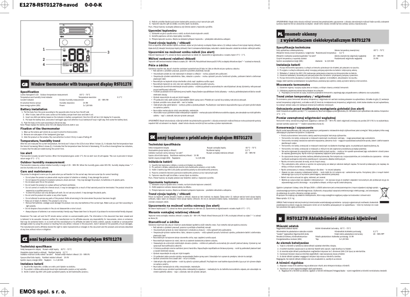 Page 1 de la notice Manuel utilisateur Emos RST01278