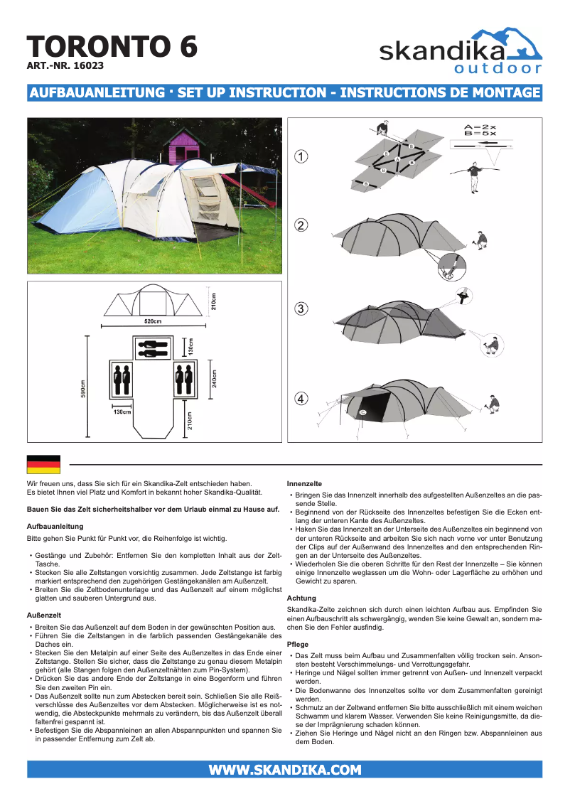 Image de la première page du manuel de l'appareil Toronto 6