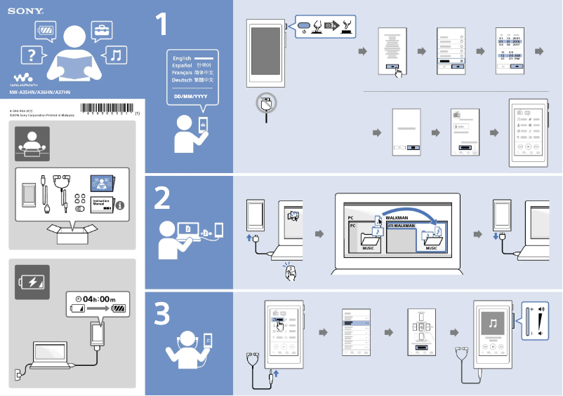 Image de la première page du manuel de l'appareil Walkman NW-A36HN