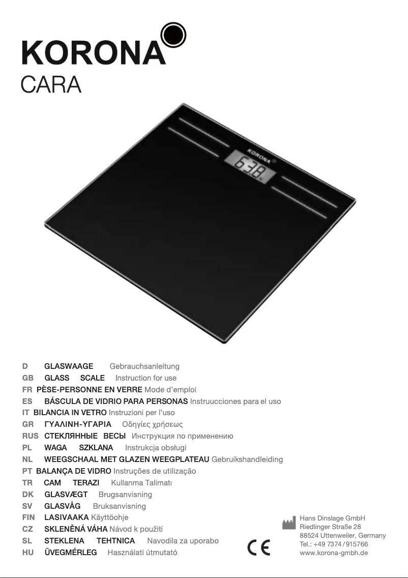 Image de la première page du manuel de l'appareil Cara