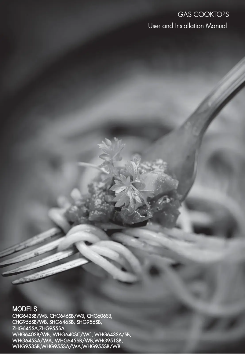 Imagen de la primera página del manual del dispositivo CHG956WB