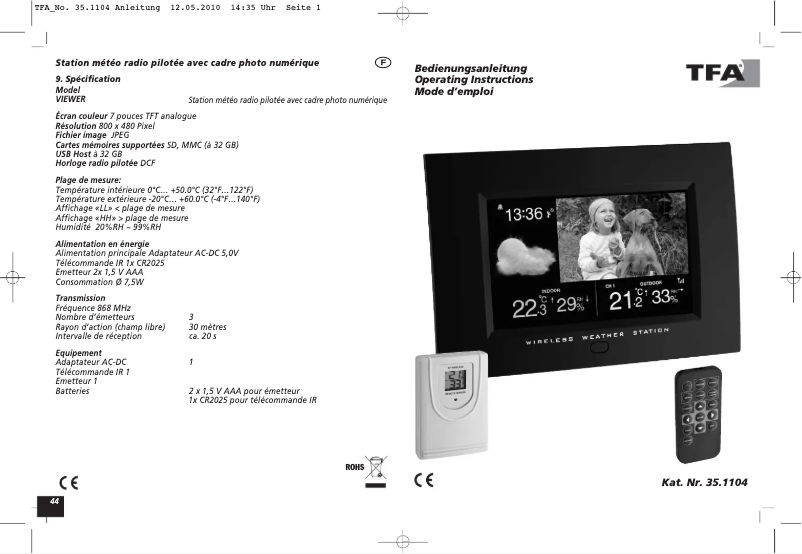 Image de la première page du manuel de l'appareil 35.1104