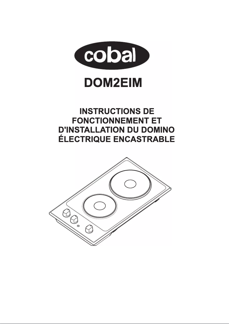 Page 1 de la notice Manuel utilisateur Cobal DOM2EIM