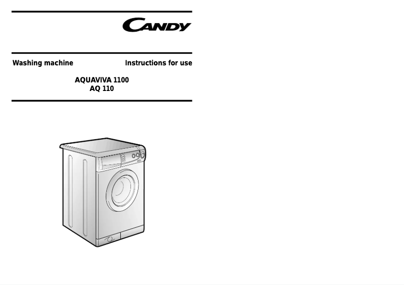 Page n°1 - Manuel utilisateur Candy LB AQ110TUK