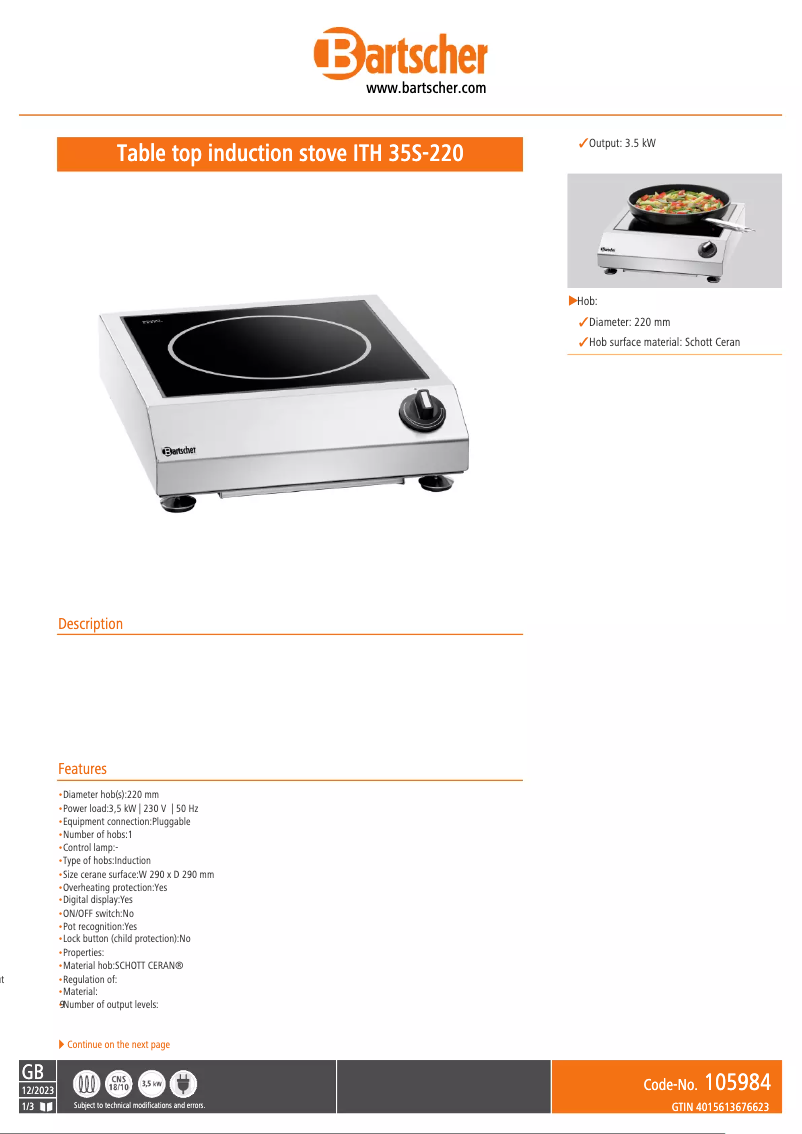 Image de la première page du manuel de l'appareil ITH 35S