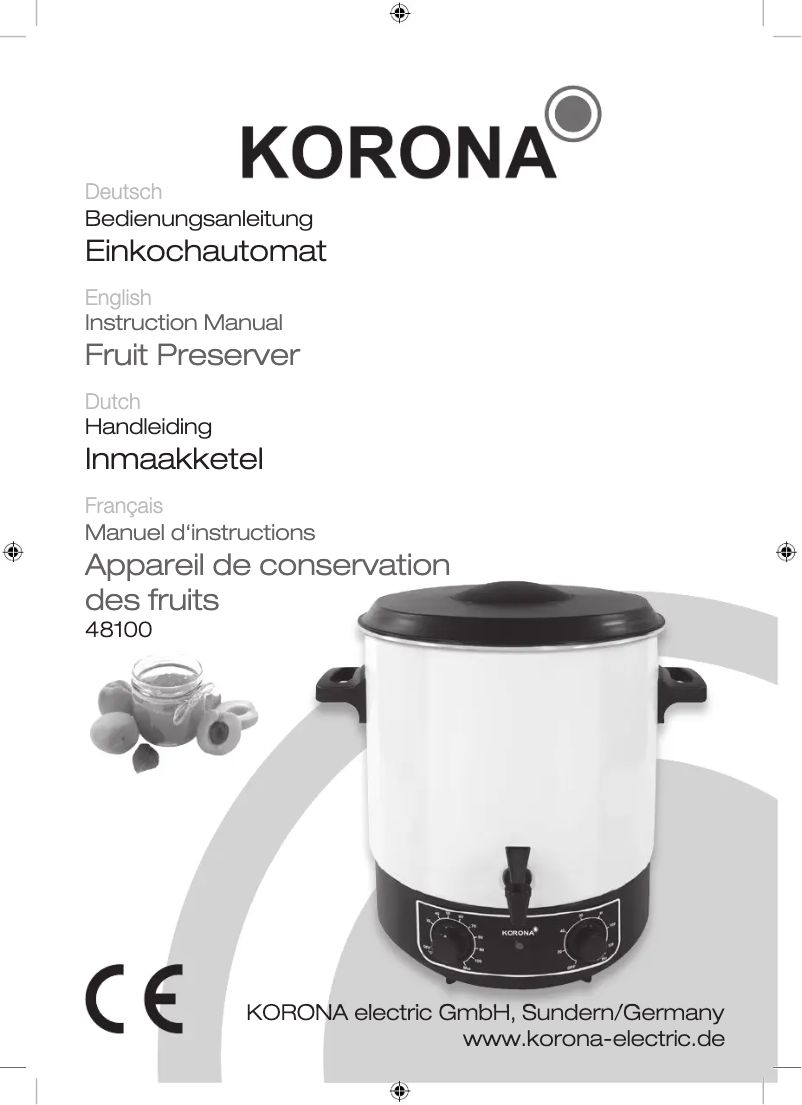 Page n°1 - Manuel utilisateur Korona 48100
