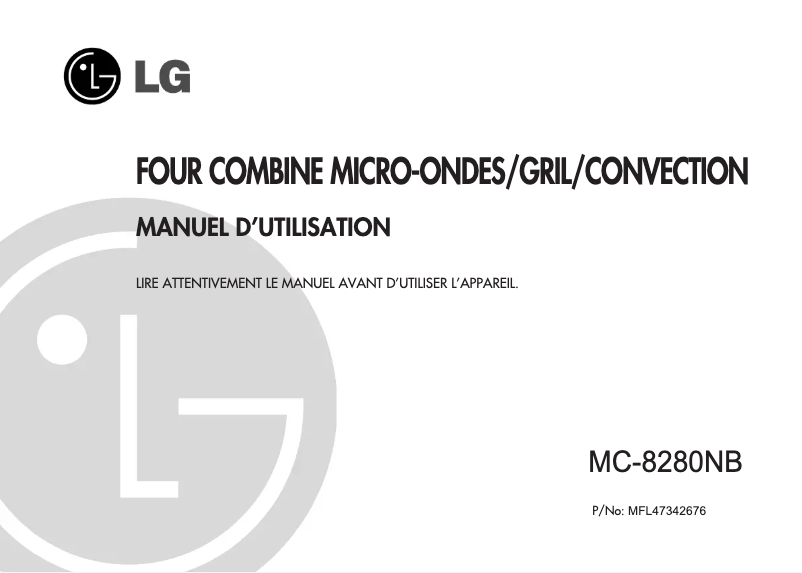 Page 1 de la notice Manuel utilisateur LG MC-8280NB