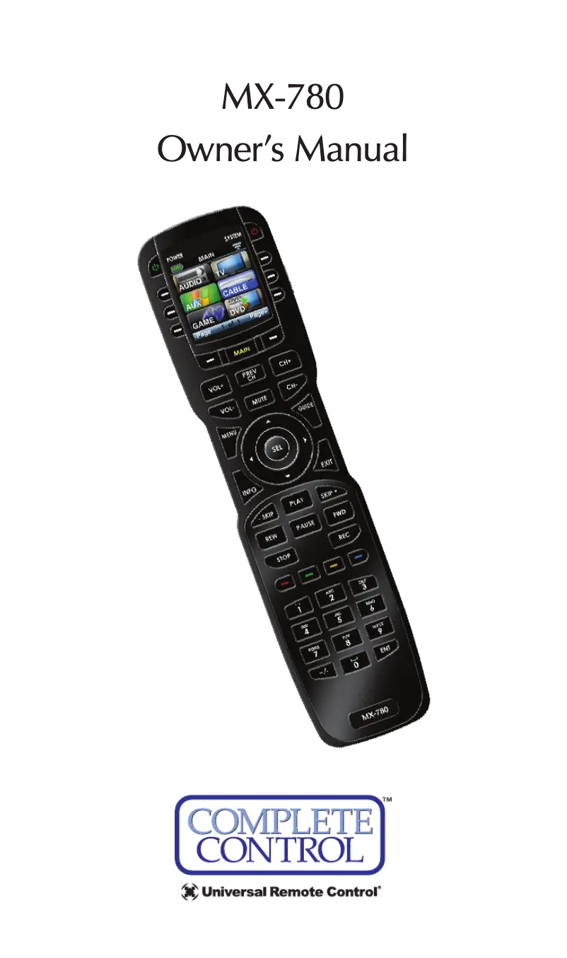 Image de la première page du manuel de l'appareil MX-780