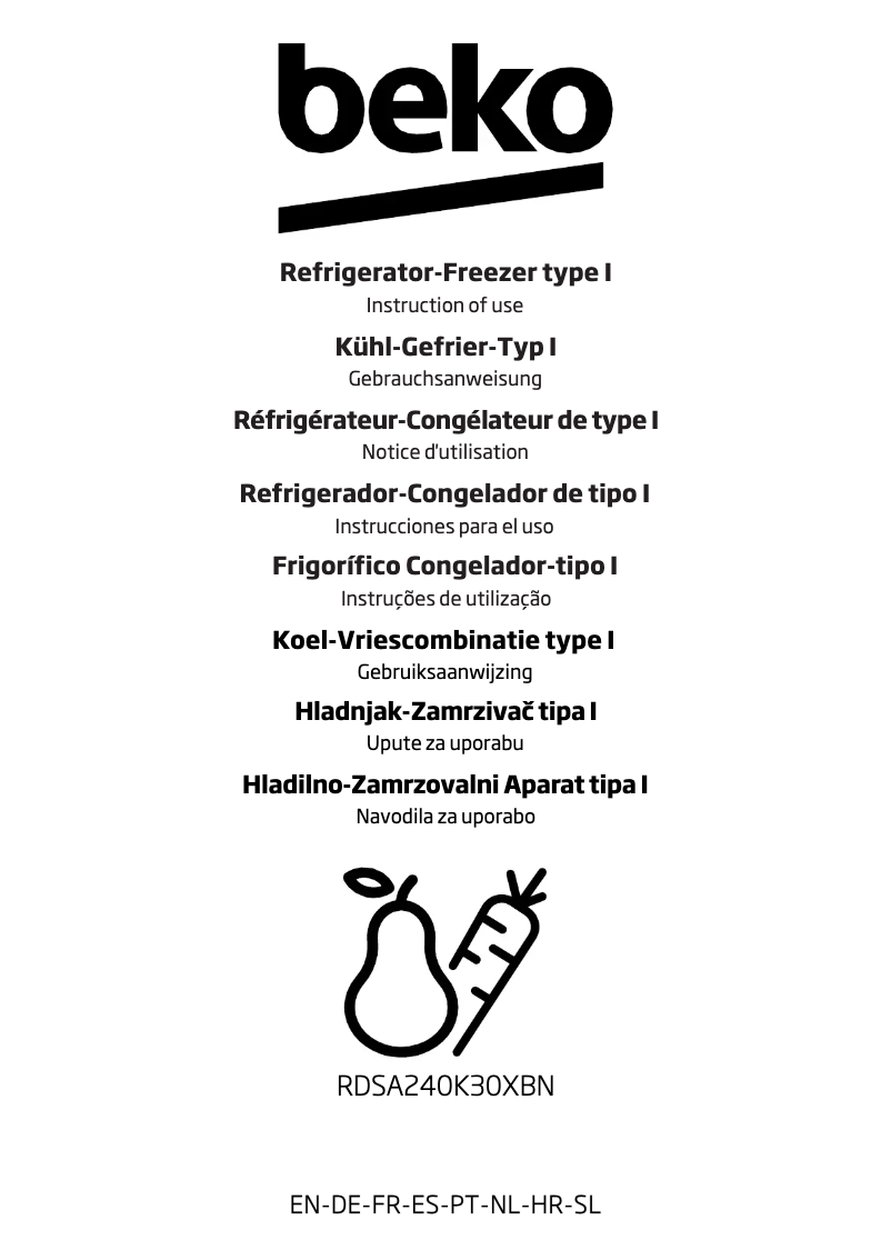 Image de la première page du manuel de l'appareil RDSA240K30XBN