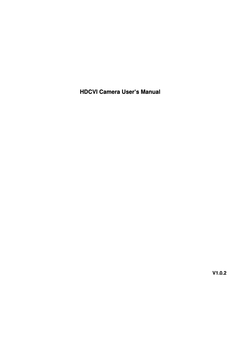 Page 1 de la notice Manuel utilisateur Dahua Technology Lite HAC-HFW1220RP-VF-IRE6-27135