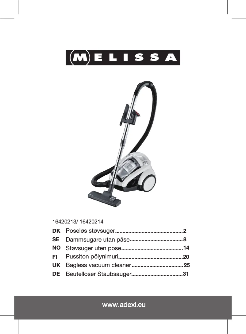 Page n°1 - Manuel utilisateur Melissa 16420213